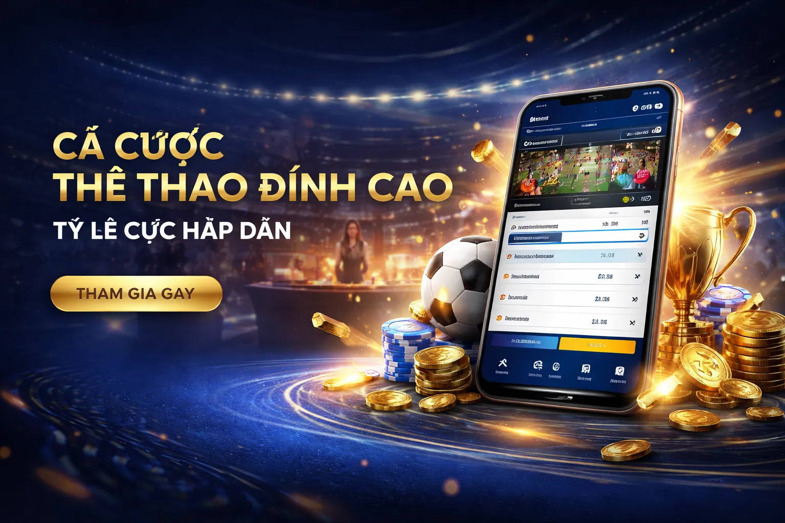 Sân vận động đầy ắp khán giả và hình ảnh các môn thể thao đang diễn ra, thể hiện không khí sôi động của cá cược thể thao banca07